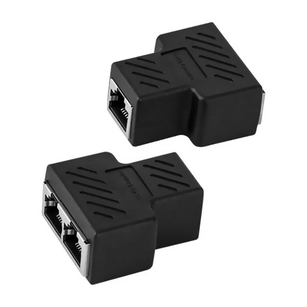 Adaptador Extender / 2 RJ45 - Preto | ORIGINAL BRAND | Visãovip Informática