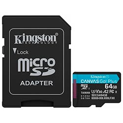 Anúncio: Cartão de Memória Micro SD Kingston Canvas Go Plus U3 C10 V30 A2 64GB - SDCG4/64GB