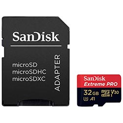 Anúncio: Cartão de Memória Micro SD SanDisk Extreme Pro V30 U3 32GB 4K - SDSQXCG-032G-GN6MA