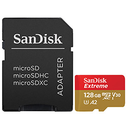 Anúncio: Cartão de Memória Micro SD SanDisk Extreme U3 V30 128GB 4K - SDSQXAA-128G-GN6MA