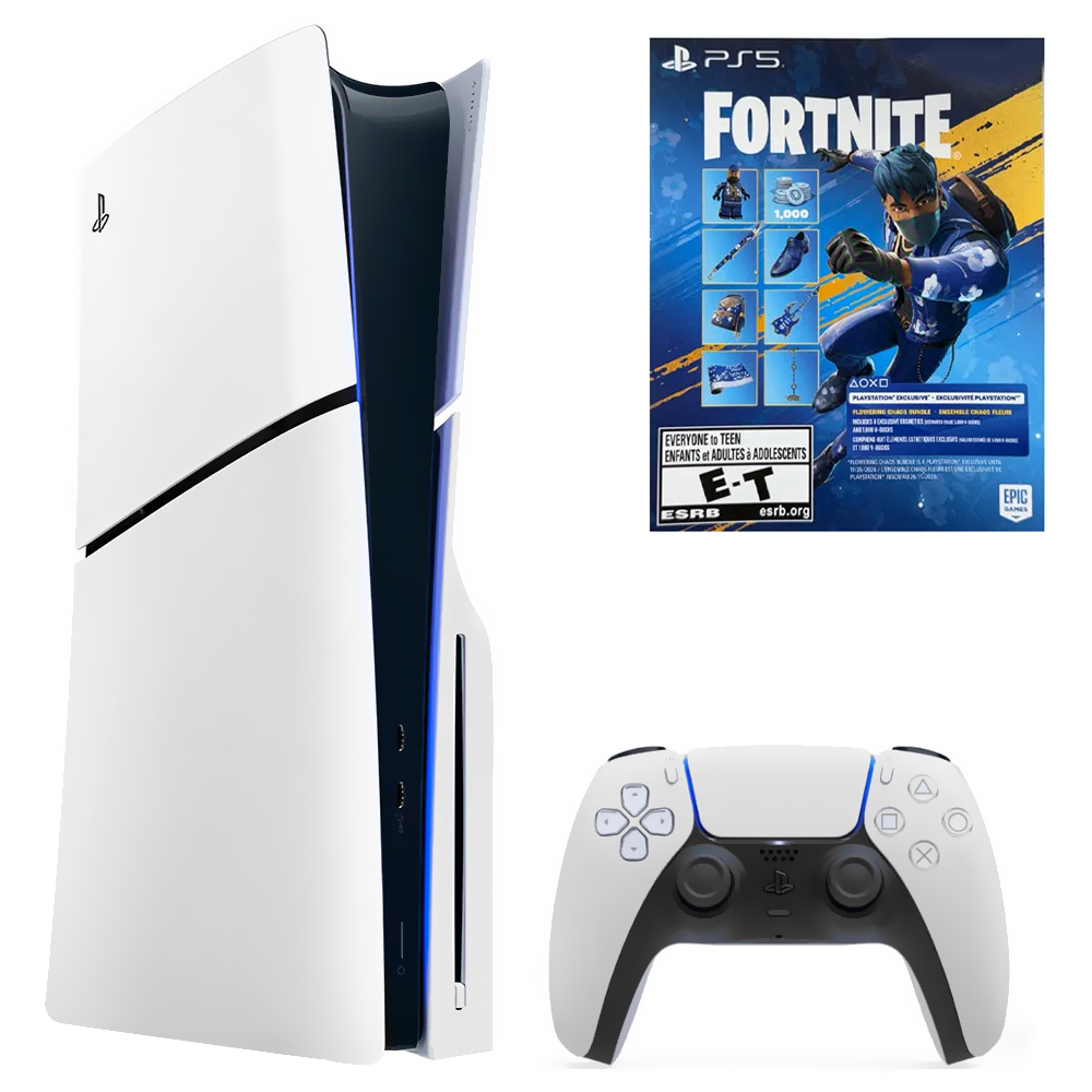 Consola Sony PlayStation 5 Slim CFI-2115 A01X 1TB / Bivolt - Blanco + Juego Fortnite Flowering Chaos (Americano)