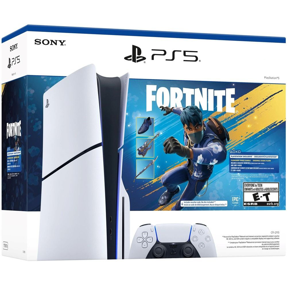 Consola Sony PlayStation 5 Slim CFI-2115 A01X 1TB / Bivolt - Blanco + Juego Fortnite Flowering Chaos (Americano) - vista 2