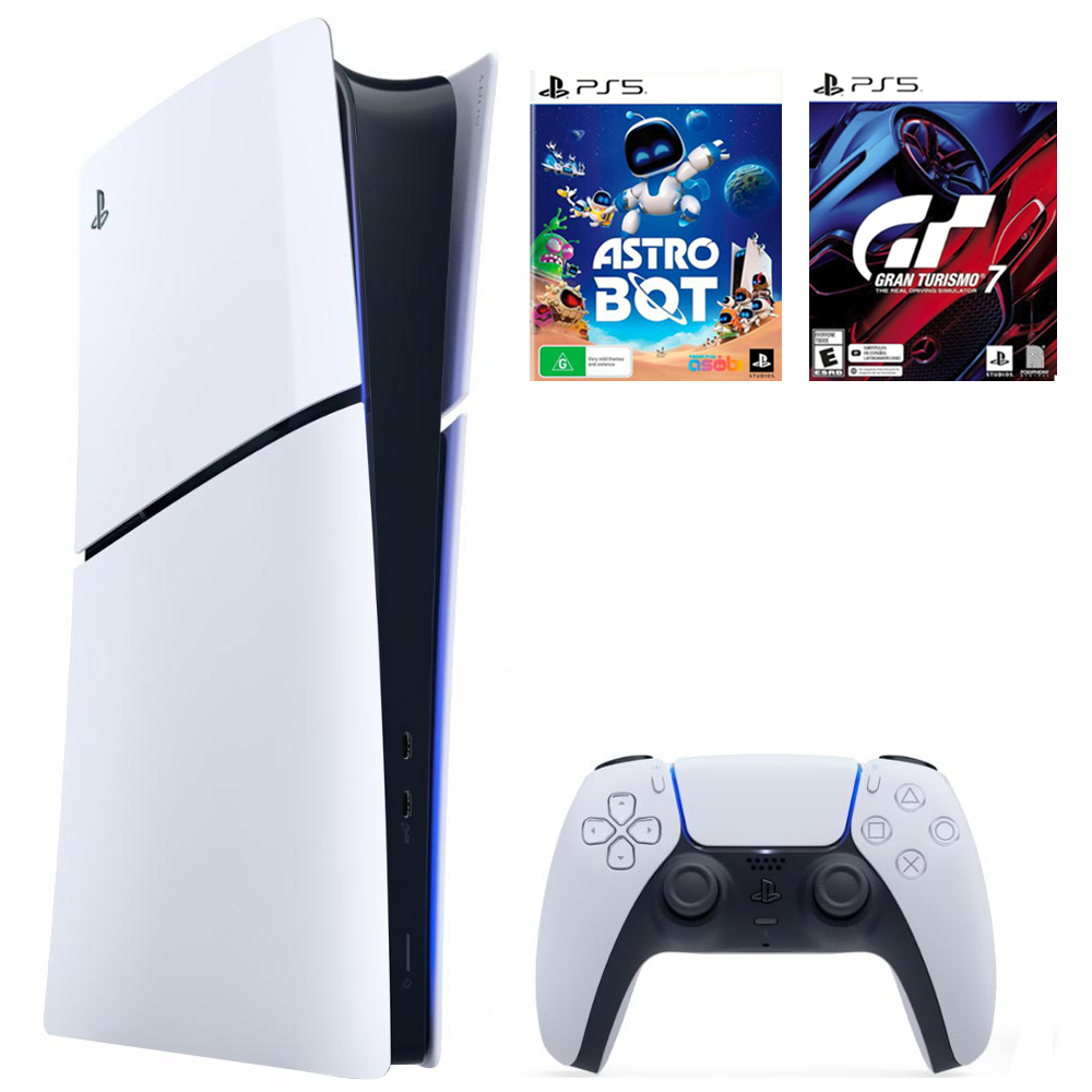 Consola Sony PlayStation 5 Slim CFI-2115 B01X 825GB / Digital Edition / Bivolt - Blanco + Juego Astro Bot / Gran Turismo 7