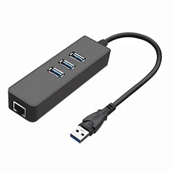 Anúncio: Hub USB 3.0 Satellite A-HUB41 3 Portas / 3 USB 3.0 / RJ-45 / 1000Mbps - Preto