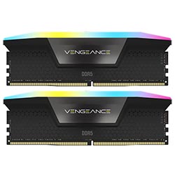 Memoria RAM Corsair Vengeance RGB DDR5 64GB (2x32GB) 5600MHz - Negro / Gris (CMH64GX5M2B5600Z40K)