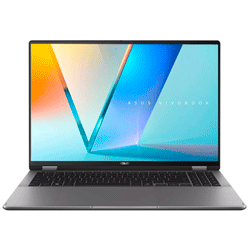 Notebook ASUS Vivobook 16 Flip TP3607SA-PS77T Intel Core Ultra 7 258V Pantalla Táctil OLED WQ+ 16.0" / 32GB de RAM / 1TB SSD / Win11 - Gris Mate (Inglés)
