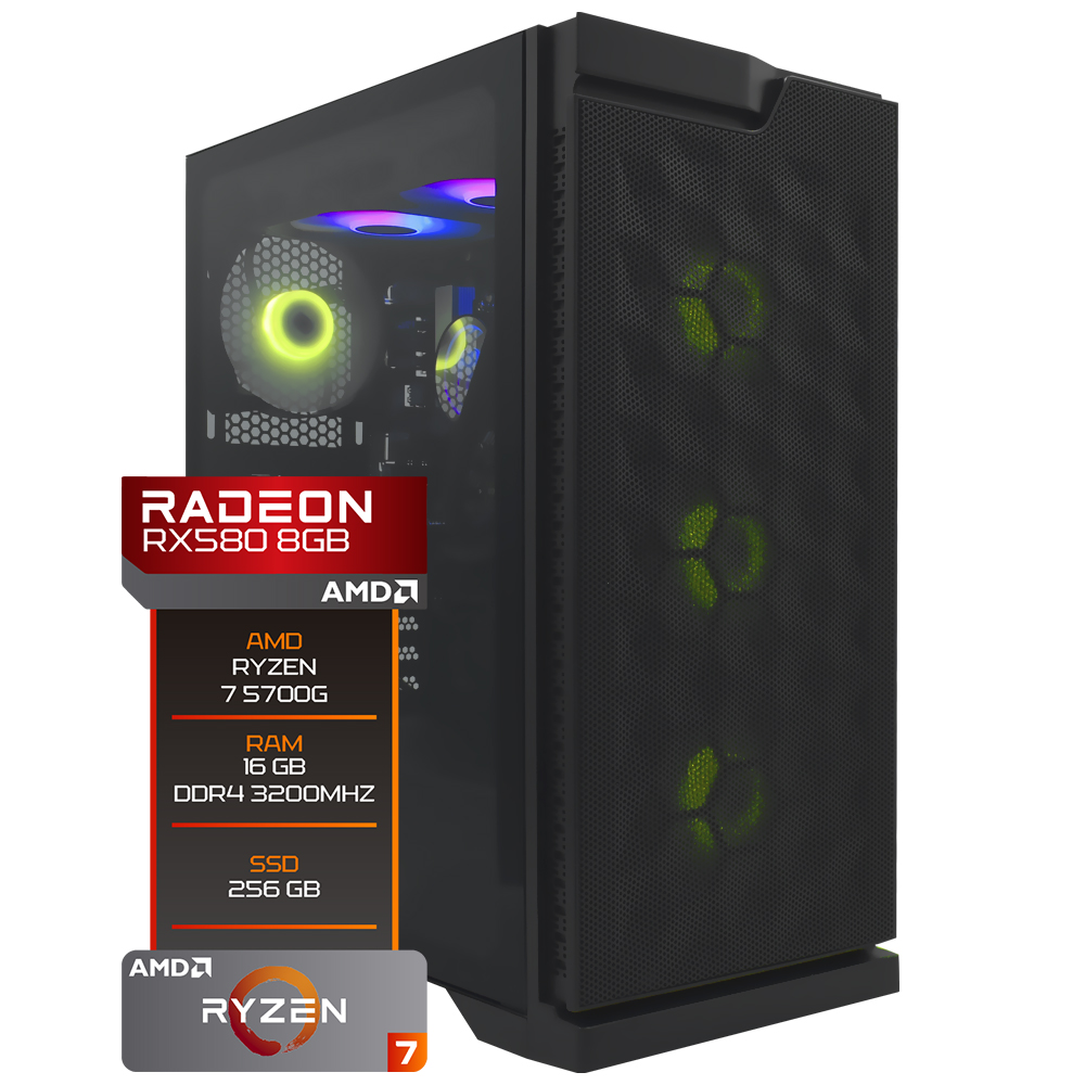 PC Montado Gamer AMD Ryzen 7 5700G de 4.6GHz 16GB de RAM / 256GB SSD ...