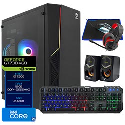 PC Montado Gamer Intel Core i5 8400 de 2.5GHz 16GB de RAM / 240GB SSD / Radeon HD7670 ATI 4GB + Kit Gamer - Negro