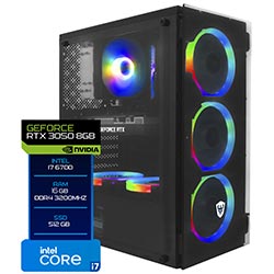 PC Montado Gamer Intel Core i7 6700 de 2.9GHz 16GB de RAM / 512GB SSD / GeForce RTX3050 8GB - Negro