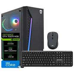 PC Montado Gamer Macrovip Intel Core i5 8400 de 2.8GHz 8GB de RAM / 480GB SSD / GeForce GTX1050TI 4GB - Negro