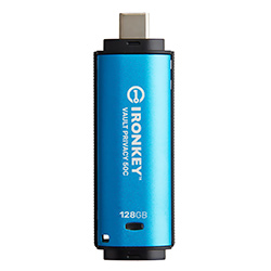 Pendrive Kingston IronKey Vault Privacy 50C 128GB USB-C 3.2 - Azul (IKVP50C/128GB)