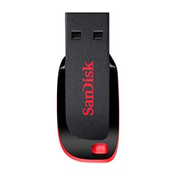 Pendrive SanDisk Z50 Cruzer Blade 64GB USB 2.0 - Negro / Rojo