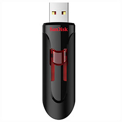 Pendrive SanDisk Z600 Cruzer Glide 128GB USB 3.0 - Negro