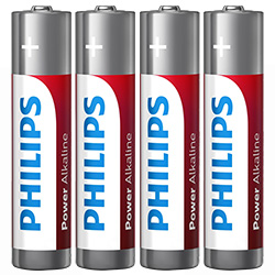 Anúncio: Pilhas Philips Alkaline Power AAA com 4 Pilhas - LR03P4B/97
