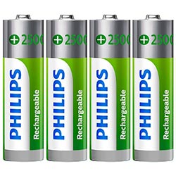 Anúncio: Pilhas Recarregável Philips AA com 4 Pilhas / 2500MAH - R6B4RTU25/97