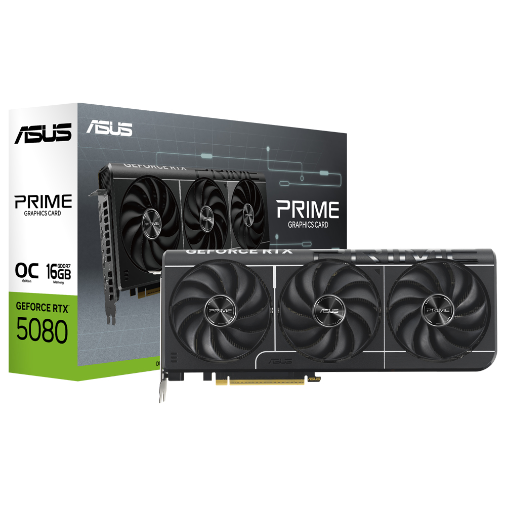 Placa de Video ASUS Prime OC 16GB GeForce RTX5080 GDDR7 - PRIME