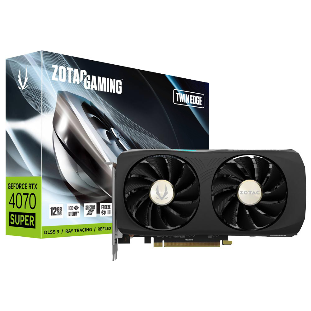 Placa de Vídeo Zotac Gaming Twin Edge 12GB GeForce RTX4070 SUPER GDDR6X ...