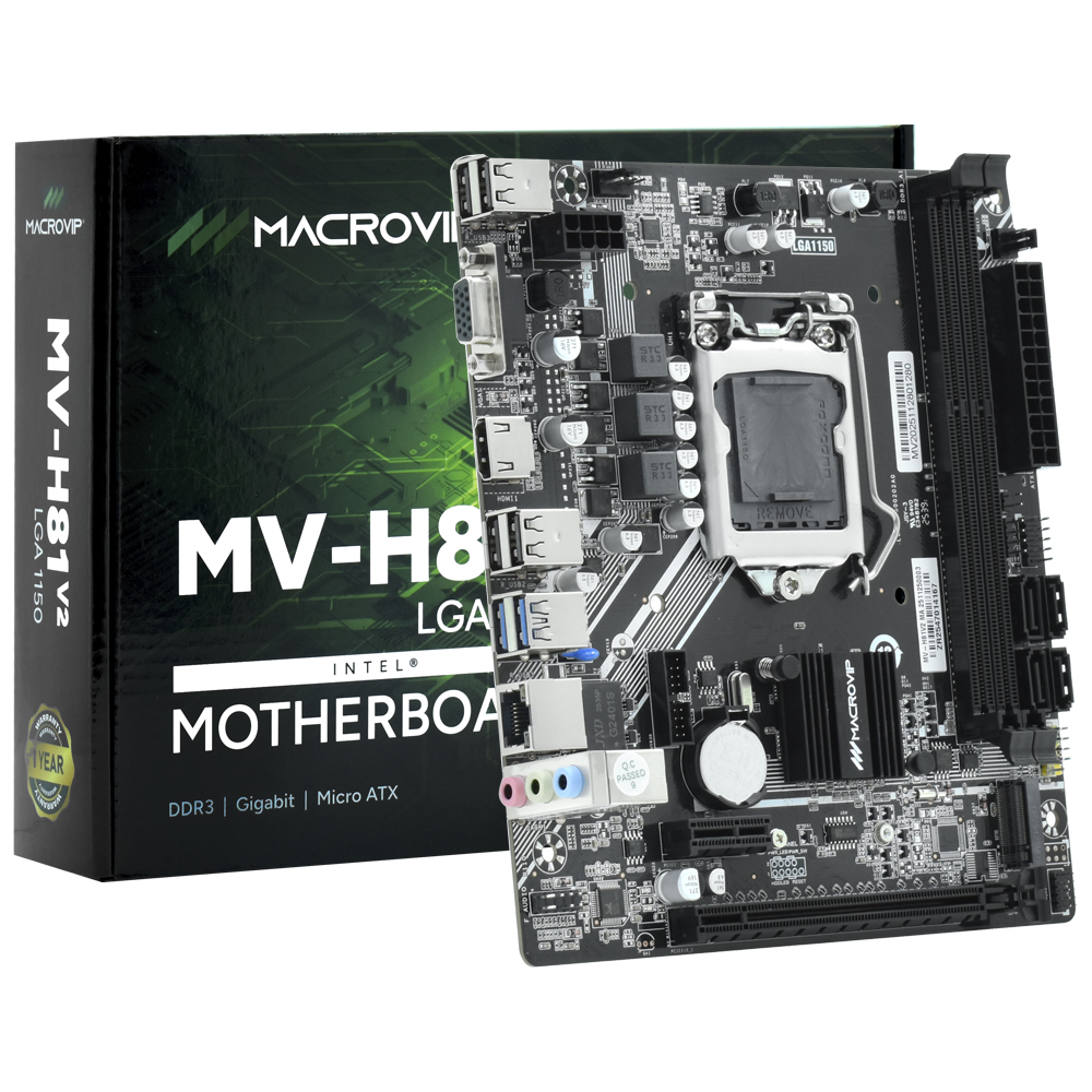 Placa Madre Macrovip MV-H81V2 Socket LGA 1150 / VGA / DDR3