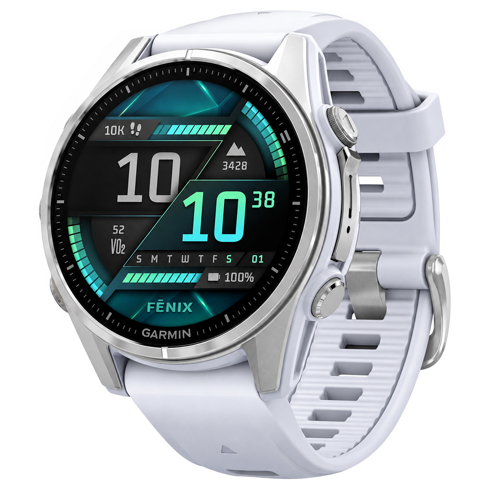 Reloj Inteligente Garmin Fenix 8 AMOLED Premium / 43mm - Blanco / Plata (010-02903-00)