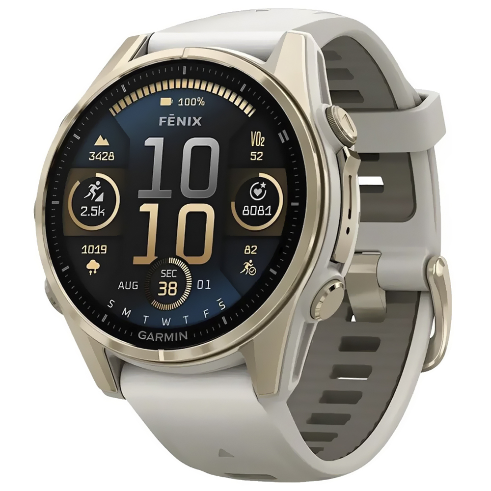 Reloj Inteligente Garmin Fenix 8 Sapphire Soft - Dorado / Beige (010-02903-10)