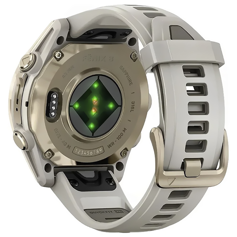 Reloj Inteligente Garmin Fenix 8 Sapphire Soft - Dorado / Beige (010-02903-10) - vista 2