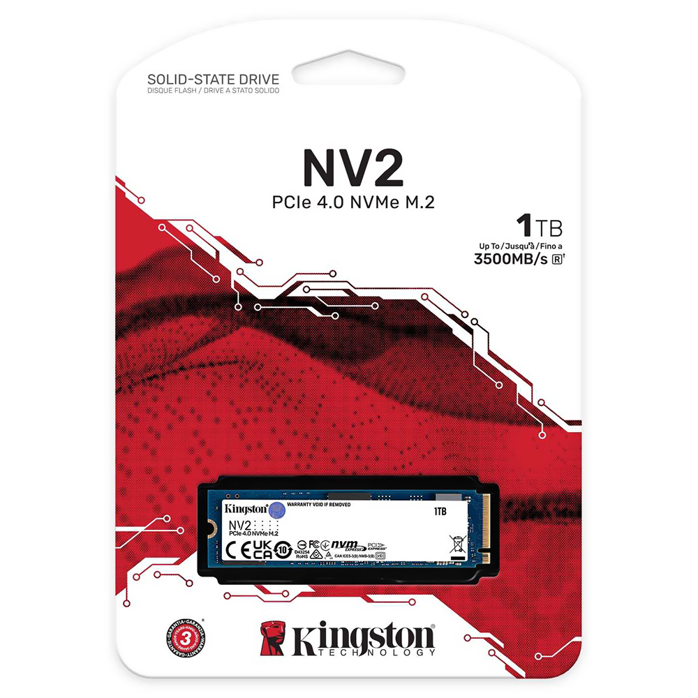 SSD Kingston M.2 1TB NV2 NVMe - SNV2S/1000G | KINGSTON | Visãovip