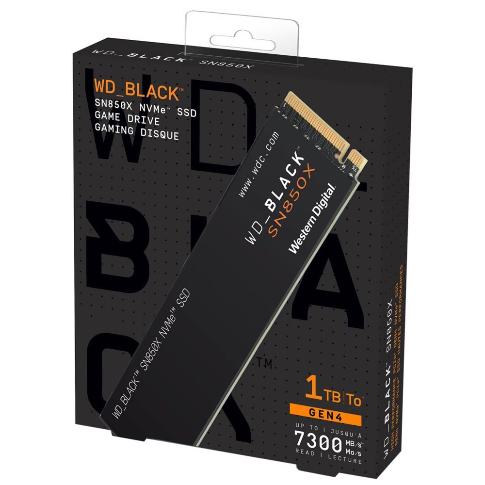 SSD Western Digital M.2 1TB WD Black SN850X NVMe - WDS100T2X0E