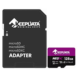 Tarjeta de Memoria Micro SD Keepdata Neox C10 XC I U3 V30 A1 128GB - KDMSDC10U3V30A1/128G