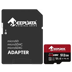 Tarjeta de Memoria Micro SD Keepdata Rush C10 XC I U3 V30 A2 512GB - KDMSDC10U3V30A2/512G