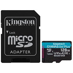 Tarjeta de Memoria Micro SD Kingston Canvas Go Plus U3 C10 V30 A2 128GB - SDCG4/128GB