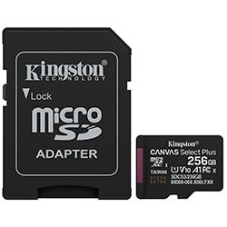 Tarjeta de Memoria Micro SD Kingston Canvas Select Plus C10 U1 V10 A1 256GB - SDCS3/256GB