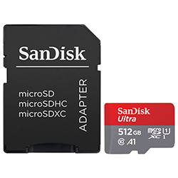 Tarjeta de Memoria Micro SD Sandisk 512GB Ultra Class 10 A1 U1 FHD - SDSQUAC-512G-GN6MA