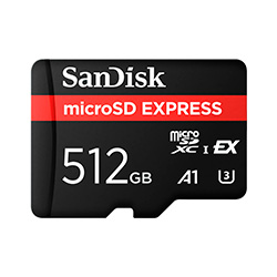 Tarjeta de Memoria Micro SD SanDisk Express 512GB A1 U3 5.3K UHD - 880-650MB/S SDSQXFN-512G-GN4NN