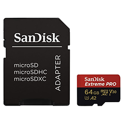 Tarjeta de Memoria Micro SD SanDisk Extreme Pro U3 64GB 4K - SDSQXCU-064G-GN6MA