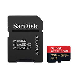 Tarjeta de Memoria Micro SD SanDisk Extreme Pro U3 V30 256GB UHD 4K - SDSQXCD-256G-GN6MA