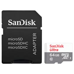 Tarjeta de Memoria Micro SD SanDisk Ultra 64GB Clase 10