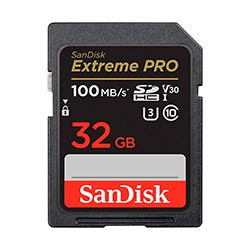 Tarjeta de Memoria SD SanDisk Extreme Pro V30 U3 32GB 4K - SDSDXXO-032G-GN4IN
