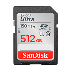 Tarjeta de Memoria SD SanDisk Ultra 512GB Class 10 U1 FHD - SDSDUNC-512G-GN6IN