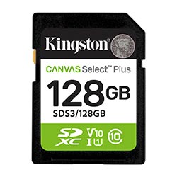 Tarjeta de Video SD Kingston Canvas Select Plus C10 128GB - SDS3/128GB