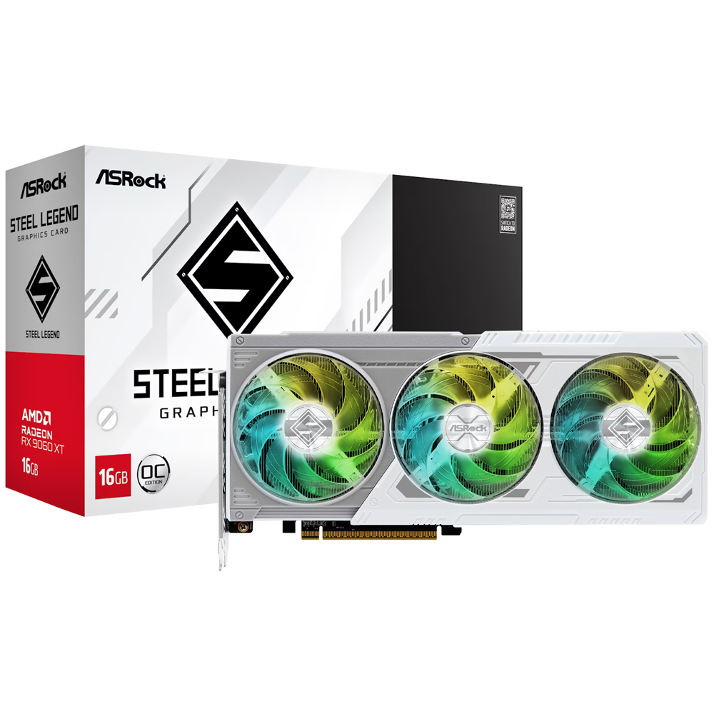 Tarjeta Gráfica ASRock OC Steel Legend 16GB Radeon RX9060 XT GDDR6 - 90-GA5JZZ-00UANZ