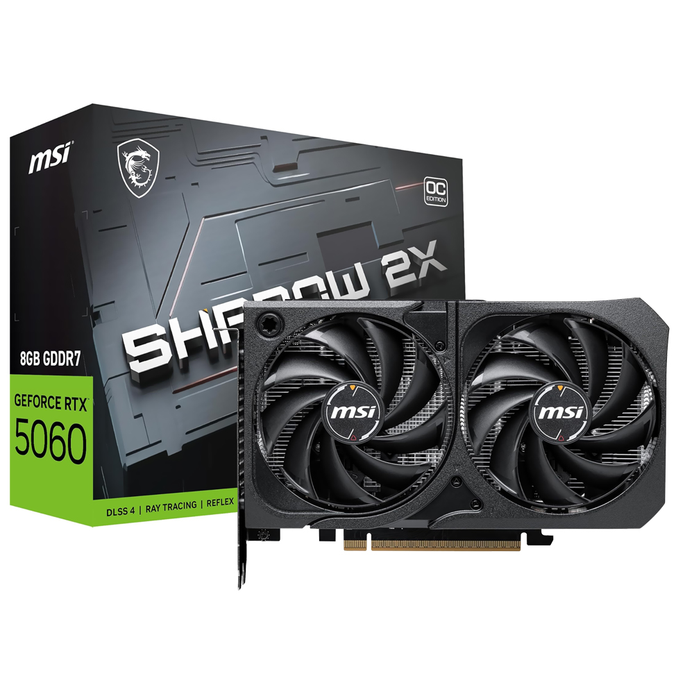 Tarjeta Gráfica MSI Shadow 2X OC 8GB GeForce RTX5060 GDDR7 - 912-V537-038