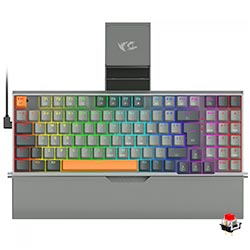Anúncio: Teclado Gamer Mecânico Redragon K648GG-RGB Olaf Wireless / RGB / Red / Inglês - Cinza