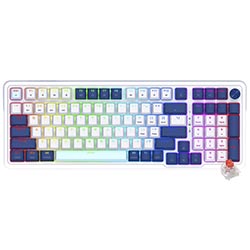 Teclado Gamer Mecánico Redragon K686WB-RGB-PRO Eisa Wireless / RGB / RED / Inglés - Branco / Azul