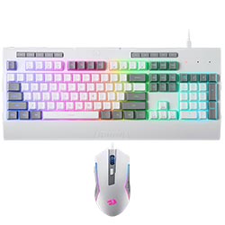 Teclado + Mouse Gamer Redragon Essentials S151W USB / RGB / Inglés - Blanco