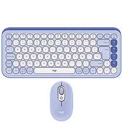 Teclado + Mouse Logitech Pop Icon Combo Bluetooth / Espanhol - Morado (920-013054)