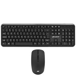 Teclado + Mouse Macrovip MV-MK200WB-BR Wireless / Portugués - Negro