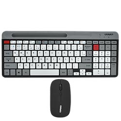Teclado + Mouse Satellite AK-621G BT Wireless / Portugués - Gris / Negro