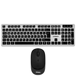 Teclado + Mouse Satellite AK-762G Wireless / Español - Negro / Plata