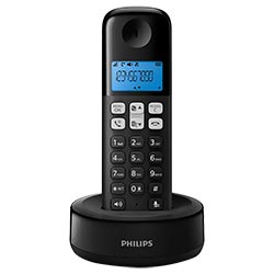 Teléfono Philips D1311B 6.0 Sin Cable / Bina / Manos libres / Bivolt - Negro