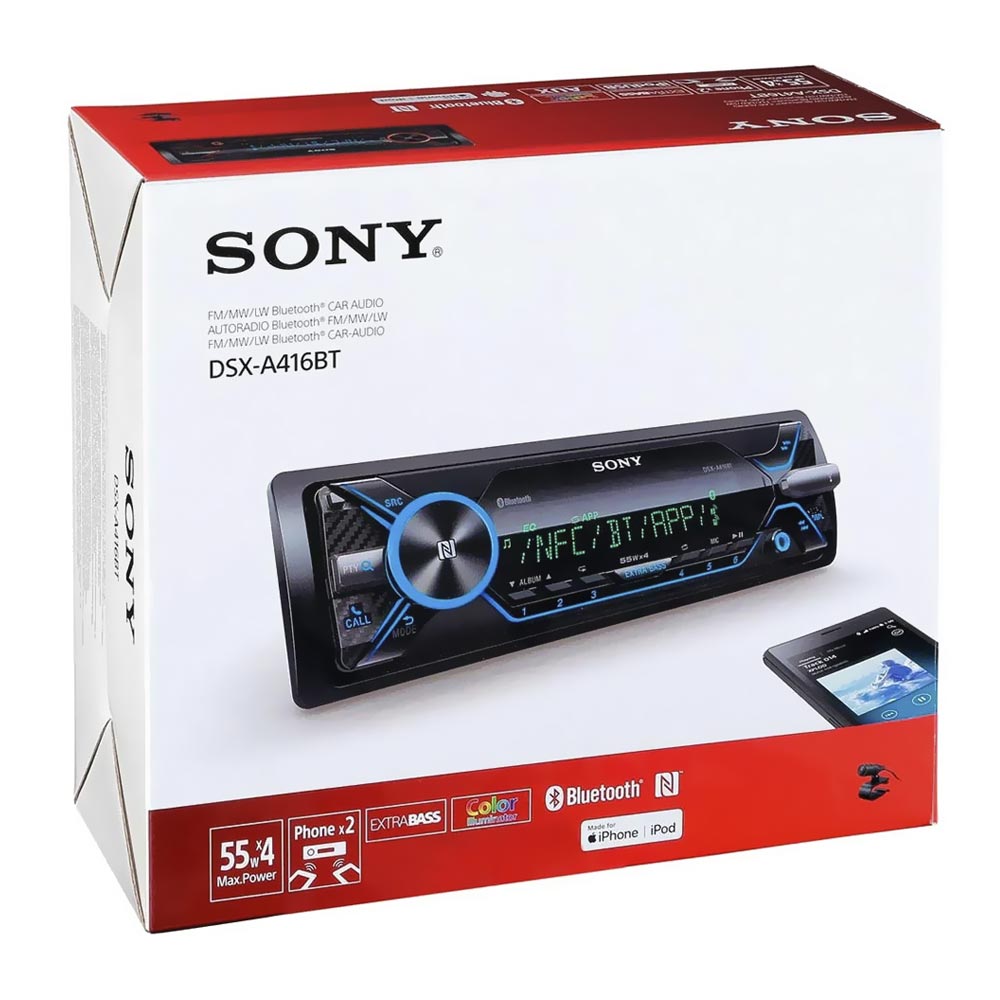 Toca CD Sony DSX-A416BT Bluetooth / USB / AM / FM / NFC / Aux